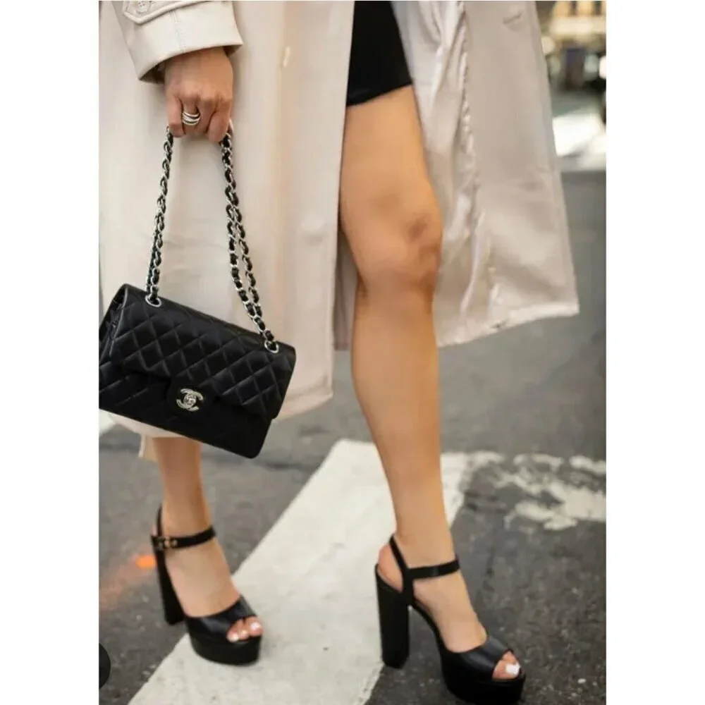 Stuart Weitzman Women's Newdeal Leather Platform Ankle Strap Sandals Size 9 M